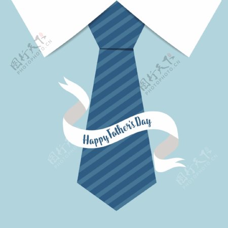 蓝色的领带与丝带父亲节背景