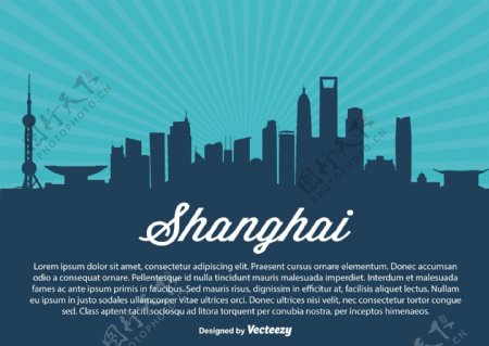 上海的天际线图
