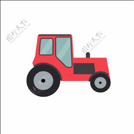 红色拖拉机平面图