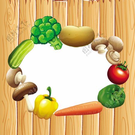 新鲜蔬菜插图纸设计