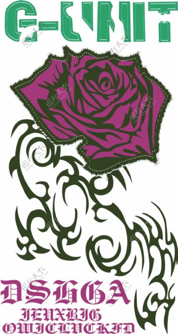 玫瑰花卉素材图案