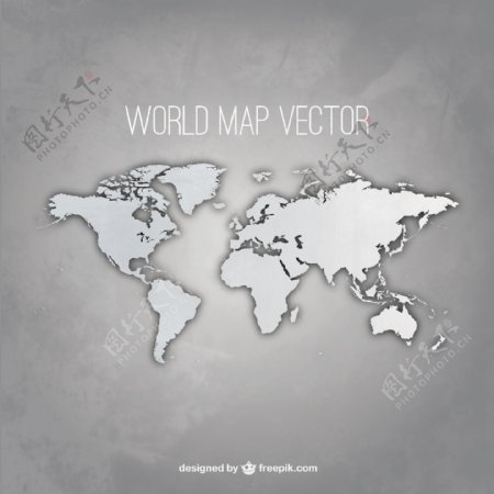 灰色的世界地图