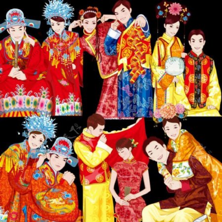 中式婚礼人物素材