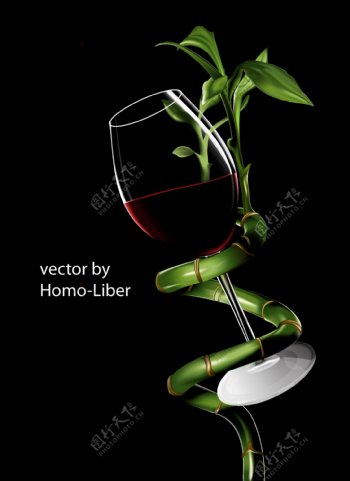 酒杯和植物