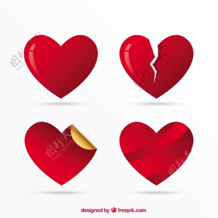 心脏图标集爱符号