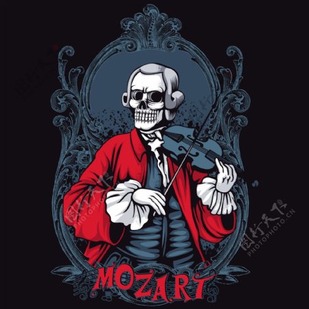 拉提琴的莫扎特图案
