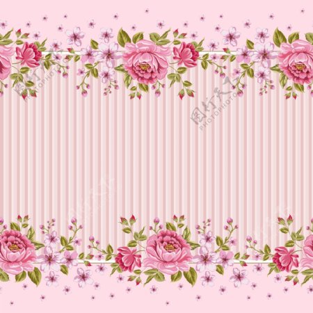粉色条线玫瑰花背景