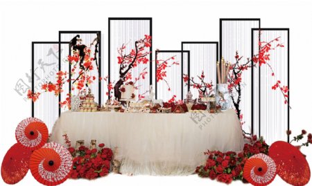 新中式红白婚礼甜品区