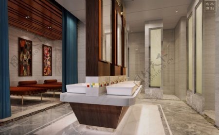 成都温泉酒店设计淋浴区设计