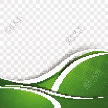 手绘绿色波浪广告背景模板
