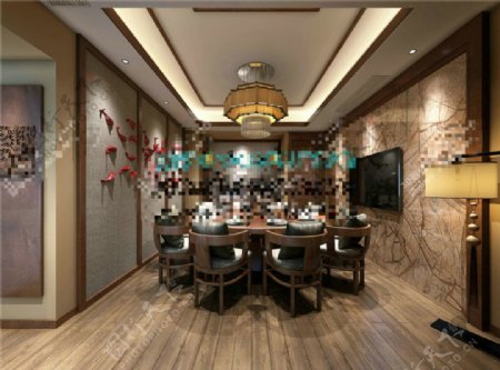 中式餐厅模型设计