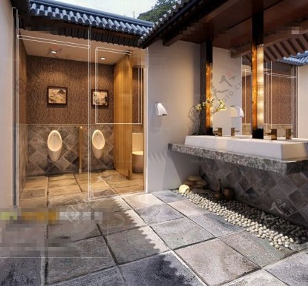中式风格卫浴效果图设计