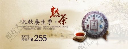 品牌茶叶促销店铺首页海报