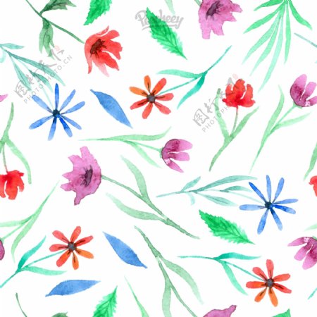 水彩花卉背景图案