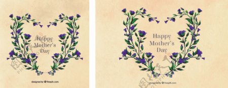母亲节花卉水彩元素背景
