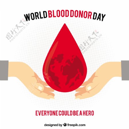 世界献血者日的背景中间有大出血