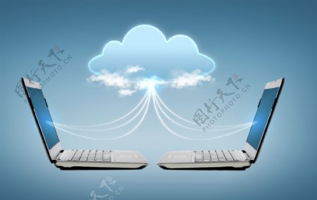 云朵和电脑图片
