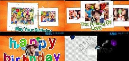 一款生日庆祝活动儿童卡通模板