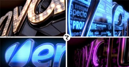 LED闪亮Logo标志演绎AE模板