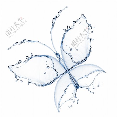 创意水组成的蝴蝶图案高清图片下载