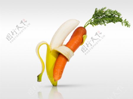 创意香蕉胡萝卜图片