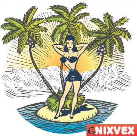 nixvex女孩的海滩