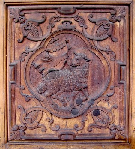 木质雕版的徽章