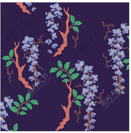 紫色花枝背景图