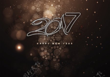 新年2016棕色装饰背景