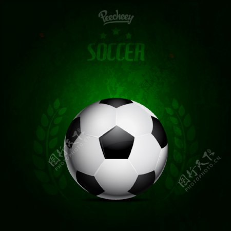 绿色背景的蹩脚的足球海报