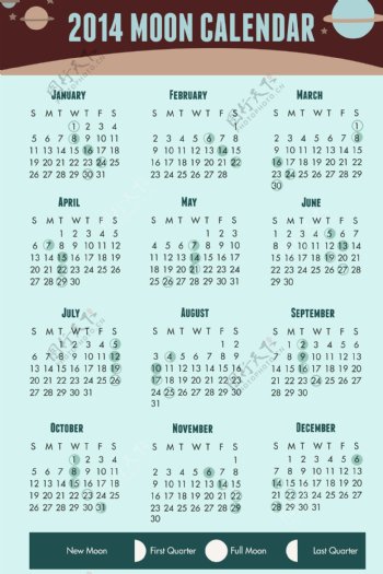 2014个月的日历