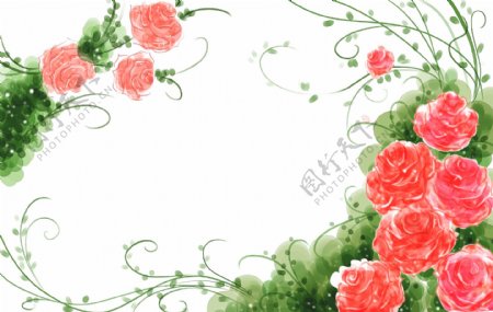 韩式小清新手绘背景花卉