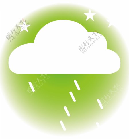 天气下雨浅绿色图标