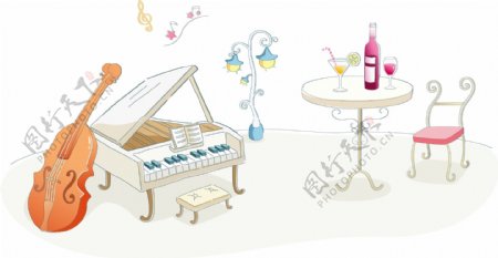 钢琴和美酒