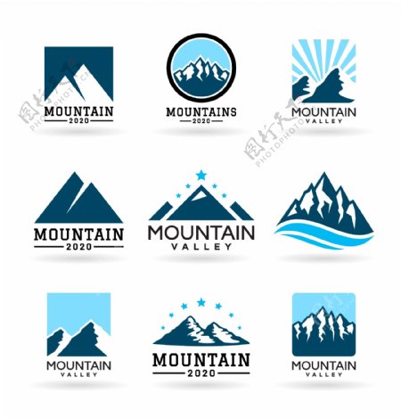 创意山峰标志设计图片