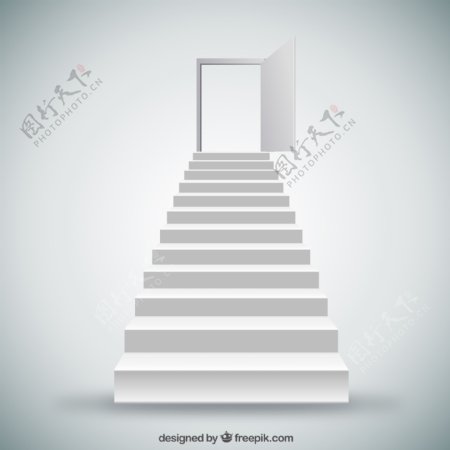 通向门的阶梯