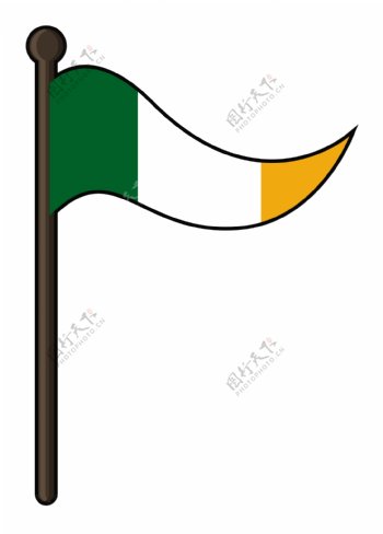 爱尔兰国旗矢量设计