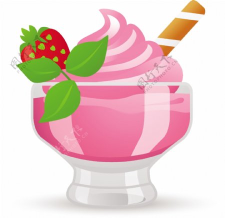 草莓冰淇淋碗图标