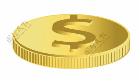黄金美元硬币向量