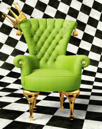 绿色皇冠欧式椅子