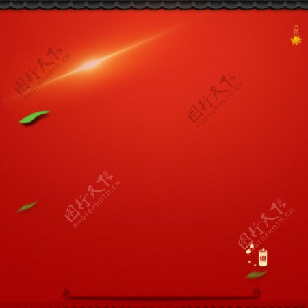 红色中国风围墙瓦片背景
