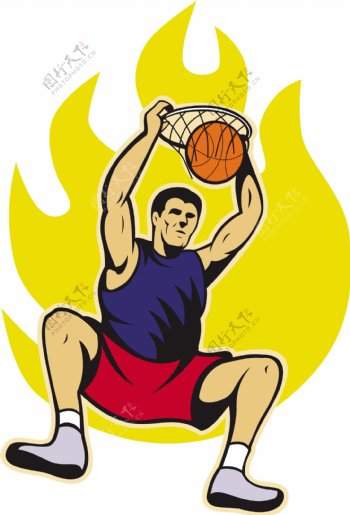 篮球运动员扣篮
