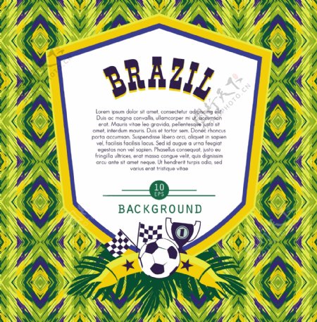 巴西足球徽章抽象背景