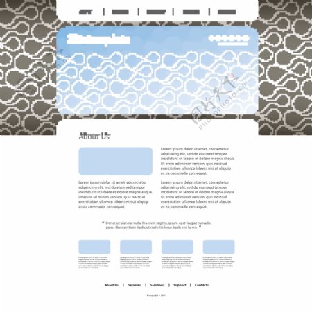 花纹蓝色网站设计