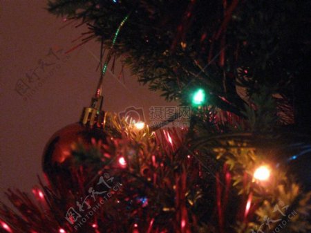 圣诞树上的灯光