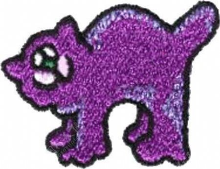 绣花动物色彩猫紫色免费素材