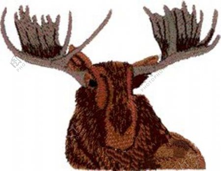 绣花动物鹿色彩棕色免费素材