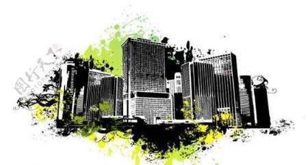 潮流城市建筑主题插画矢量素材eps格式15