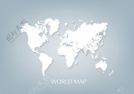 免费矢量世界地图白色3D