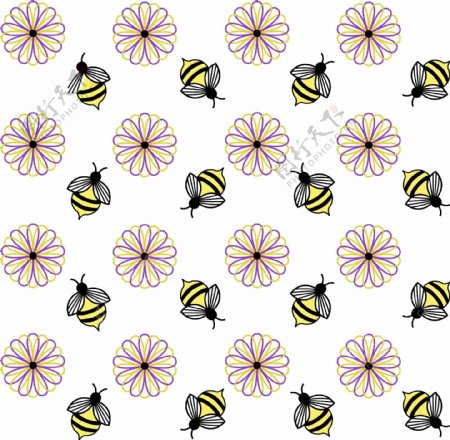 繽紛小花蜜蜂AI